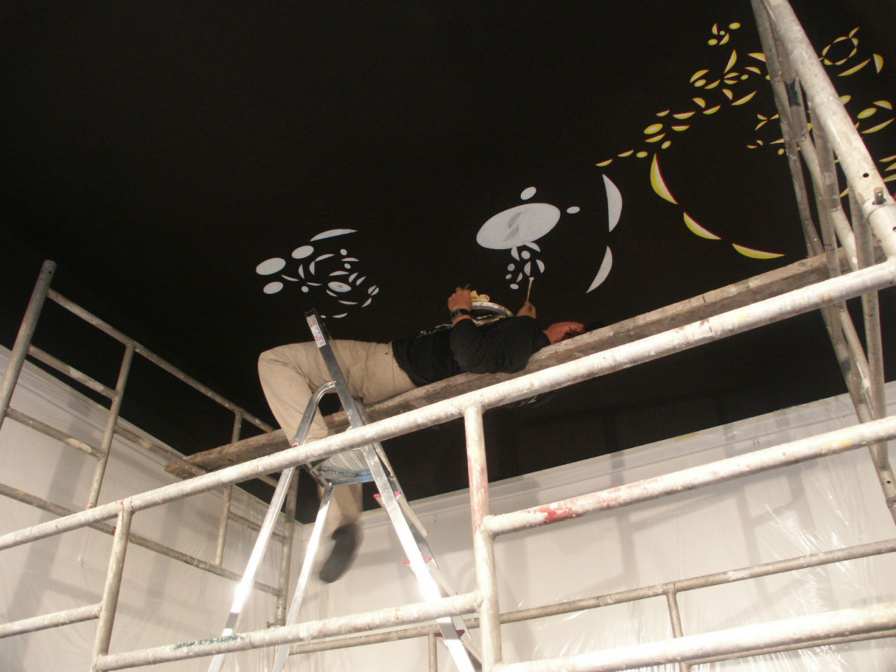 aircube project 2 - ceiling painting Superuniversum, design by ROGELIO GONZALEZ HARTMANN, done by REINALDO PAGAN AVILA, detail Day of Judgement, Sistine Chapel, Rom/I, 2008