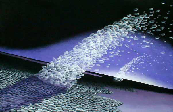 aircube project 16 - LEONARDO RUBIO BRIDON - landscape, Acryl/Tela, 50x70cm, 2003