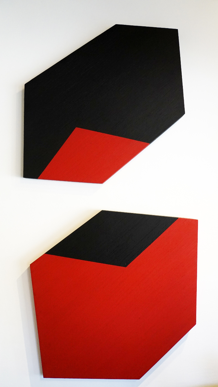 HD SCHRADER - SECHSECK, SECHSECK UND SECHSECK - ölkreide auf holz - 90x90cm - 1991