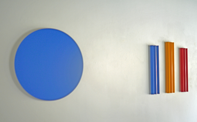 HELLMUT BRUCH - Kreisform in Blau - edelstahl/acrylfarbe - 1995 - 55cm
